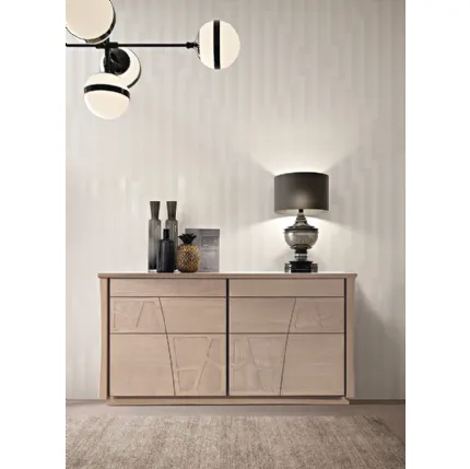 Credenza contenitore Motivi CR2MOLZ in legno finitura Cipria di Ferretti e Ferretti