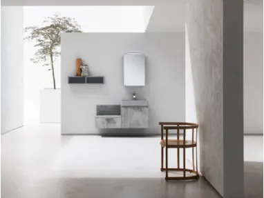 Mobile da Bagno sospeso in beton nobilitato B201 BD019 di Compab