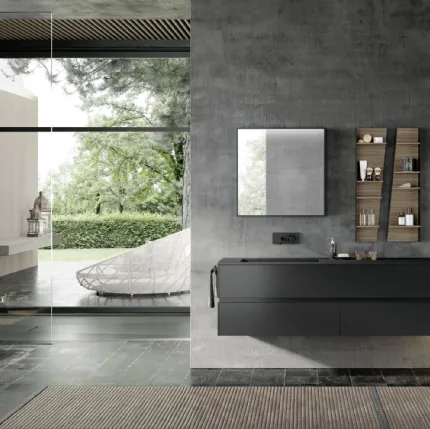 Mobile da Bagno sospeso M2 System 224 in laccato opaco di Baxar