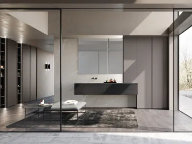 Mobile da Bagno M3 System 307 in rovere nero impiallacciato di Baxar