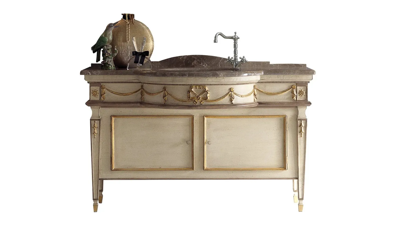 Mobile da Bagno 3016 oro antico, beige e marrone di Silvano Grifoni