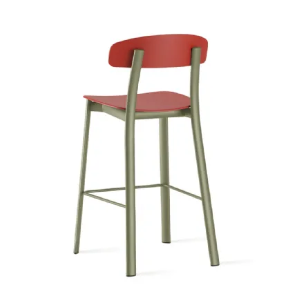 Sgabello Feluca Pop Kitchen Stool in polipropilene con telaio in metallo di Infiniti