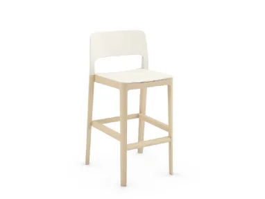 Sgabello Settesusette Kitchen Stool in polipropilene con base in Faggio massello di Infiniti