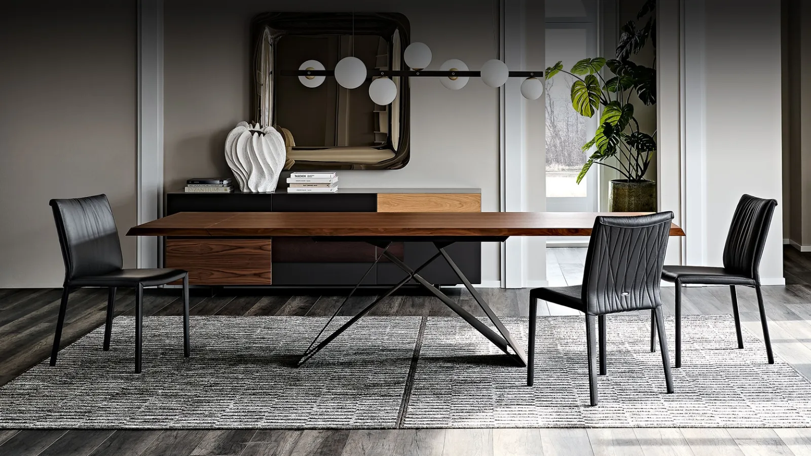 Tavolo allungabile con piano in noce Premier Wood Drive di Cattelan Italia