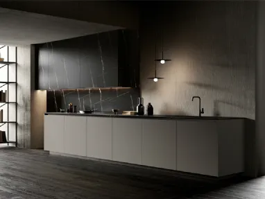 Cucina Design lineare One 04 in laminato opaco Incenso di Ernestomeda