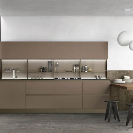 Cucina Moderna con penisola Infinity v05 in Pet di Stosa