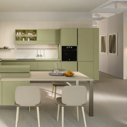 Cucina Moderna con penisola Start Time J 01 di Veneta Cucine